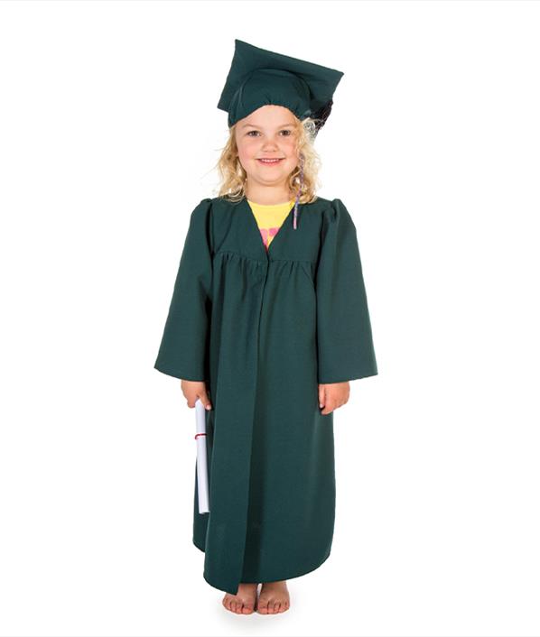 Graduation Gown Uniform Set in Green ‘Congratulations!’ | Years 3/5