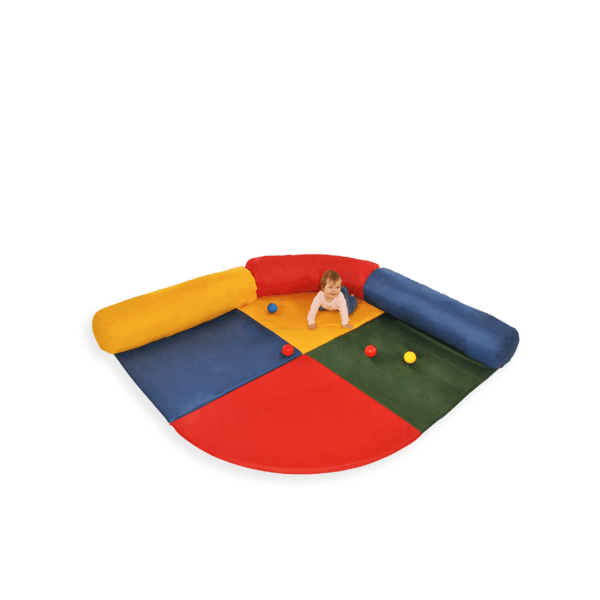 Multicolour Baby Corner Mat & Bolster Set