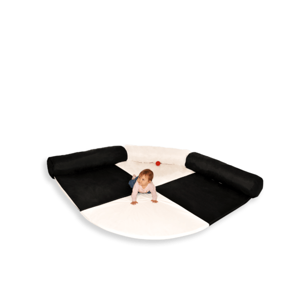 Black & White Baby Corner Mat Bolster Set