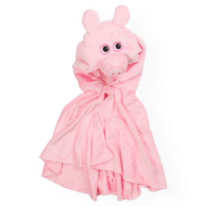 Pig Costume Cape with soft ears, padded snout with hand embroidered nose and eyes